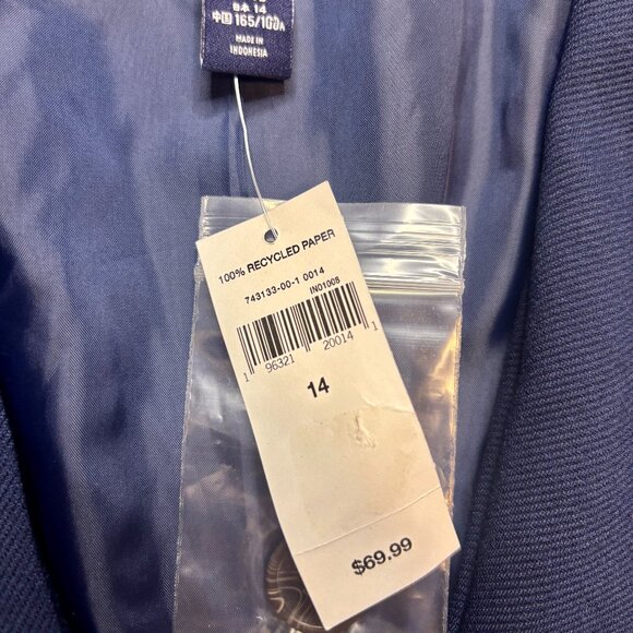 GAP Women's NWT Navy Blue Two Button Blazer Size 14 - Picture 7 of 8